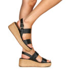 Stonefly IVORY 3 NAPPA LTH Nero Sandali con zeppa Donna - 8