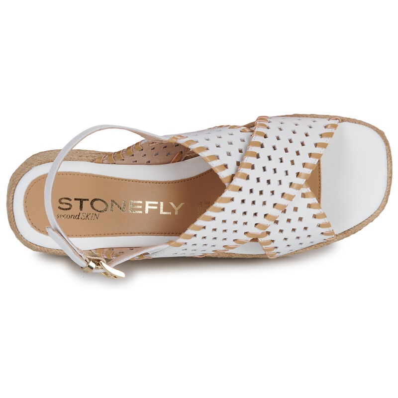 Stonefly IVORY 2 NAPPA LTH Bianco Sandali con zeppa Donna - 6