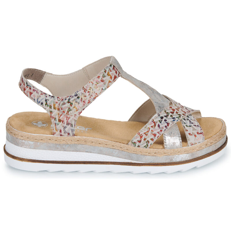 Rieker V7919-91 Argento Sandali con zeppa Donna - 2