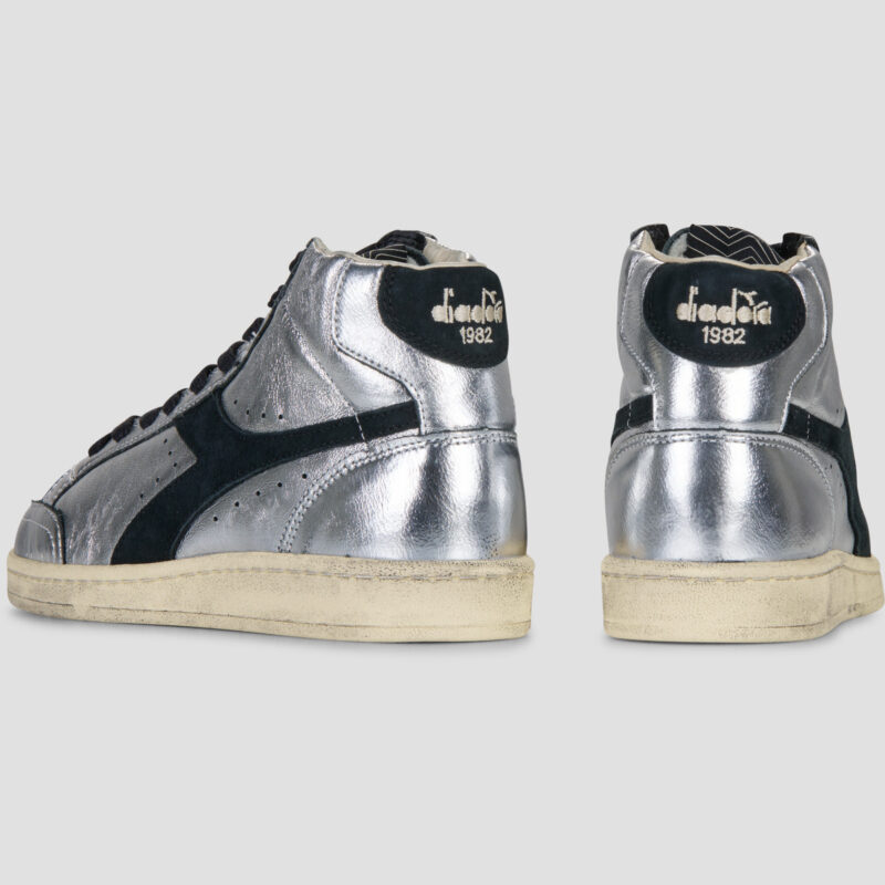 Diadora Prestige High Metal Used Argento Sneakers alte Donna - 3