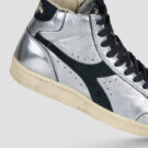 Diadora Prestige High Metal Used Argento Sneakers alte Donna - 4