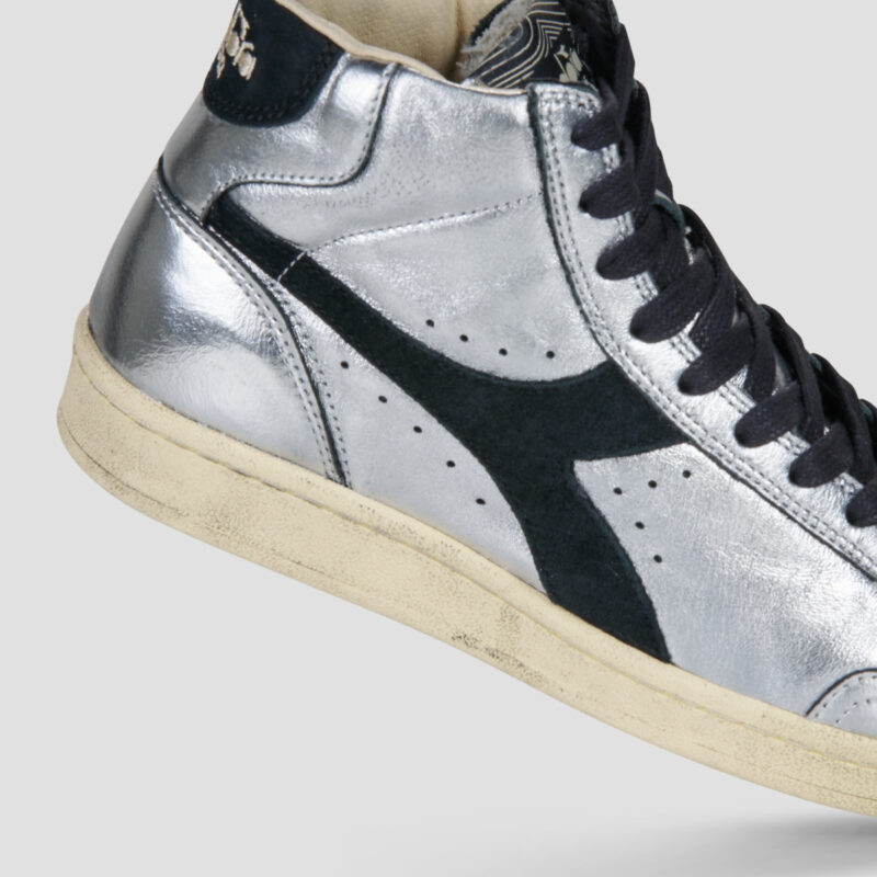 Diadora Prestige High Metal Used Argento Sneakers alte Donna - 4