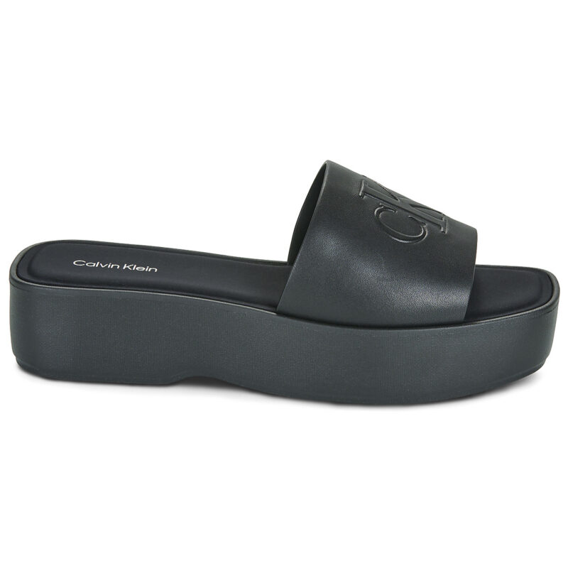 Calvin Klein Jeans FLATF SNDL LTH MG Nero Sandali con zeppa Donna - 2