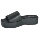 Calvin Klein Jeans FLATF SNDL LTH MG Nero Sandali con zeppa Donna - 4