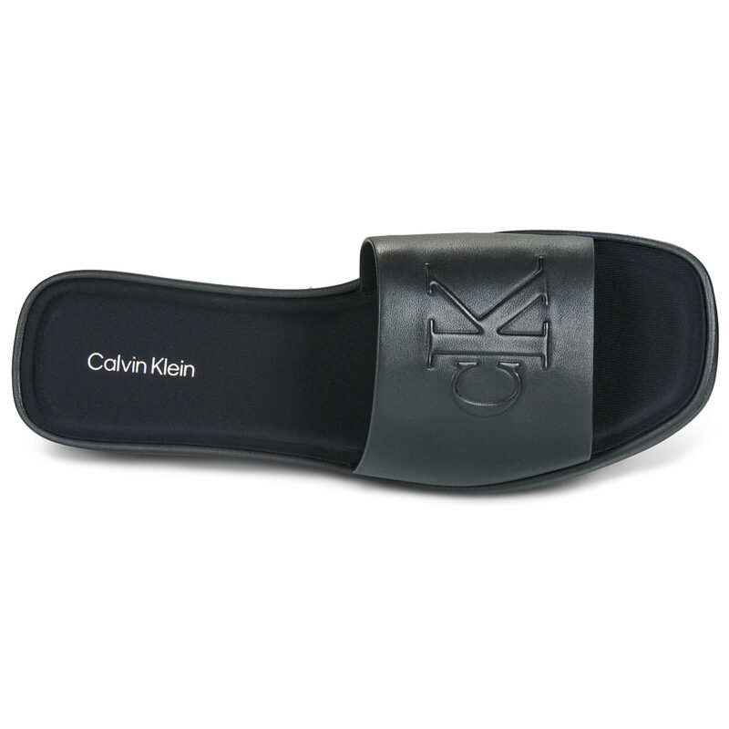 Calvin Klein Jeans FLATF SNDL LTH MG Nero Sandali con zeppa Donna - 6