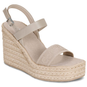 Calvin Klein Jeans  WEDGE ESPAD 70 WEBBING LTH  Beige Sandali con zeppa Donna