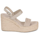 Calvin Klein Jeans WEDGE ESPAD 70 WEBBING LTH Beige Sandali con zeppa Donna - 2