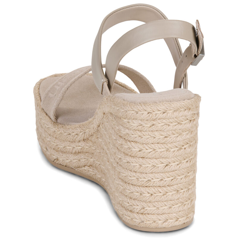 Calvin Klein Jeans WEDGE ESPAD 70 WEBBING LTH Beige Sandali con zeppa Donna - 5