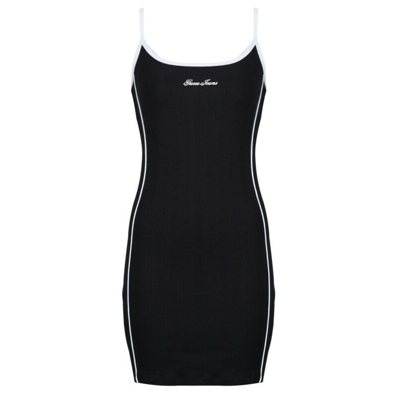 Kurzes Kleid Guess GJ EMBRO RINGER Schwarze kurze Kleider Damen - 1