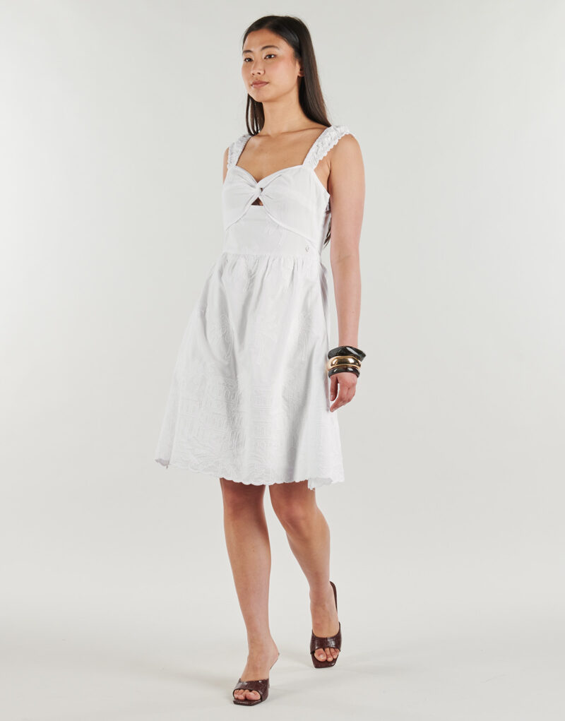 Kurzes Kleid Guess SS STELLA EMBROIDERY MINI Wei&szlig;es Damen-Kurzkleid - 2