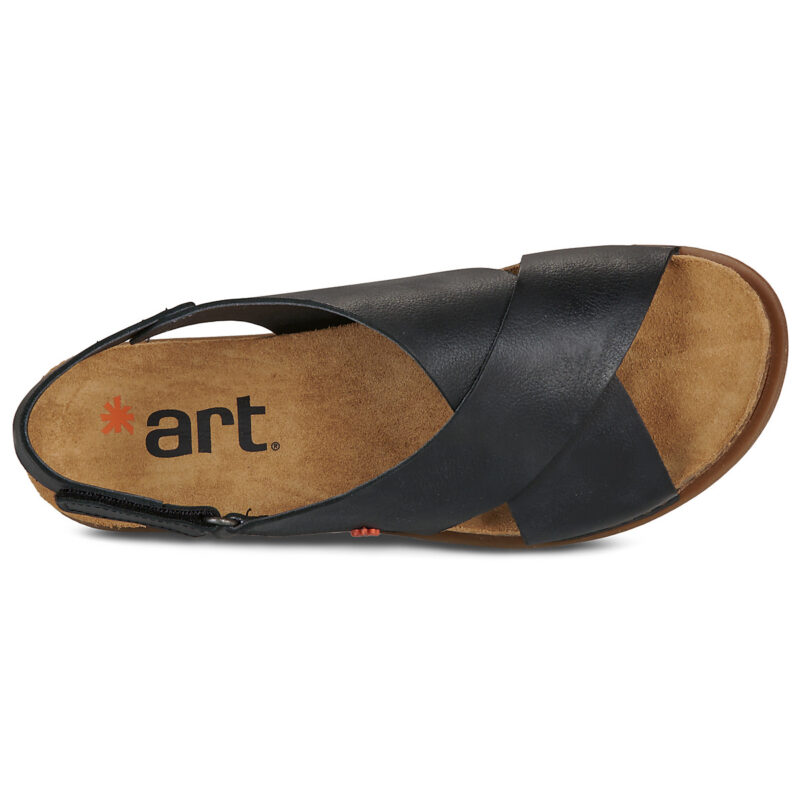 Art RHODES Black Flat Sandals Women - 6