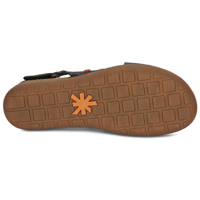Art RHODES Black Flat Sandals Women - 7