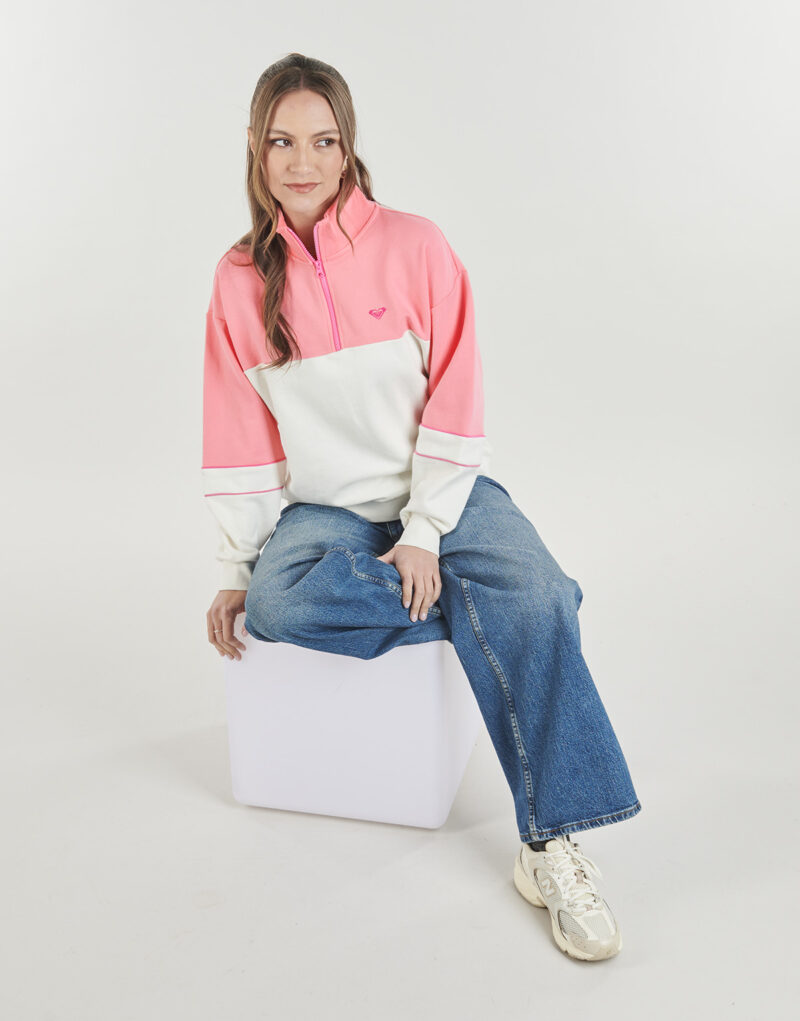 Felpe Roxy ESS ENERGY NEW HALF ZIP Rosa Felpe Donna - 5