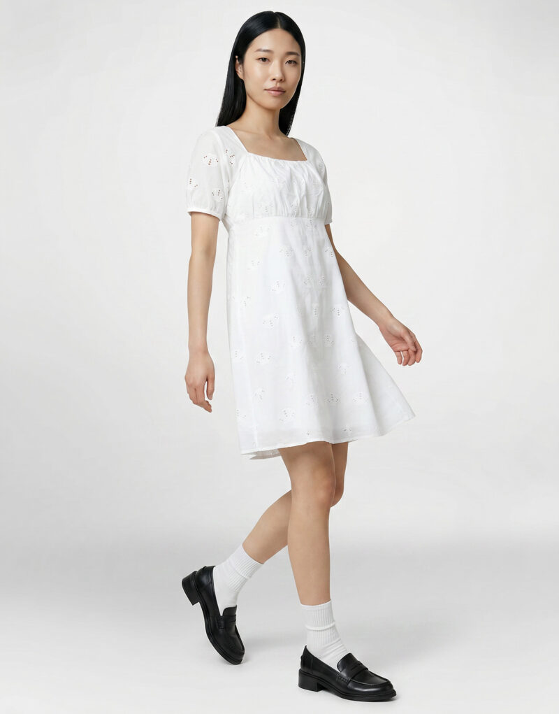 Abito corto Noisy May NMASHLEY Bianco Abiti corti Donna - 3
