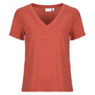 Vila T-shirt VILUXI GLITTER V-NECK Pink Women's short-sleeved t-shirt - 1