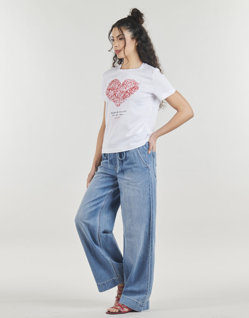 Jeans larghi Vero Moda VMALLISON MR WIDE JEANS Blu Jeans larghi Donna - 3