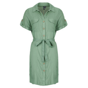 Abito corto Vero Moda VMBUMPY SS SHORT Verde Abiti corti Donna