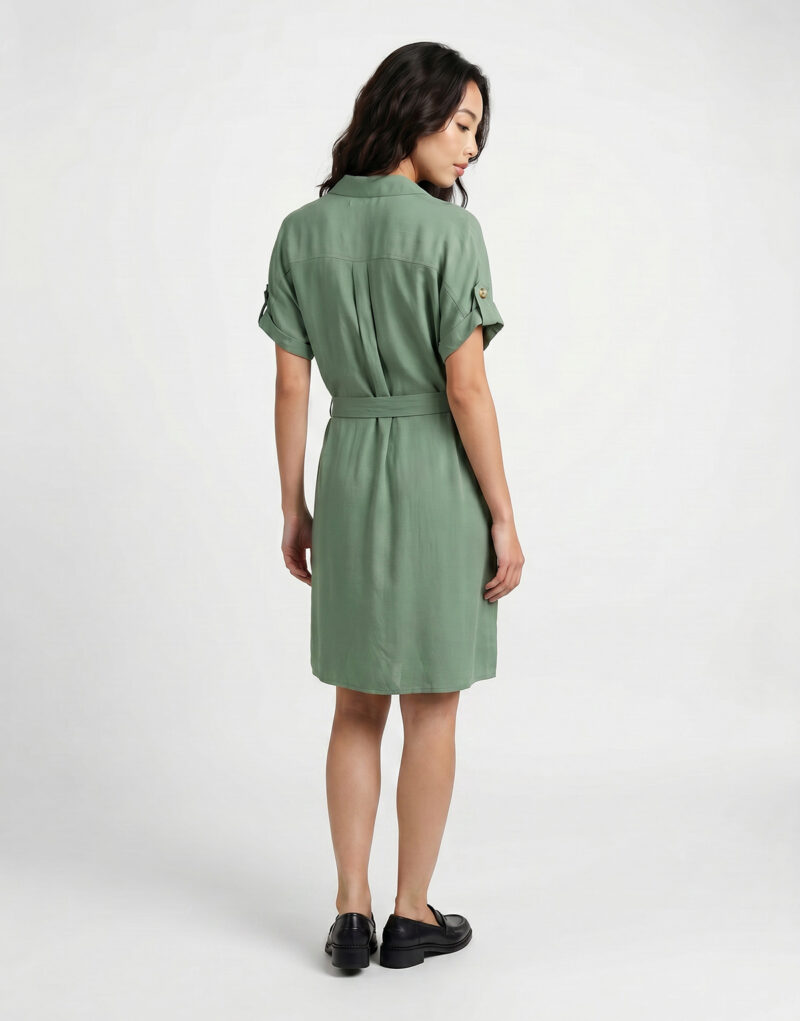 Abito corto Vero Moda VMBUMPY SS SHORT Verde Abiti corti Donna - 4
