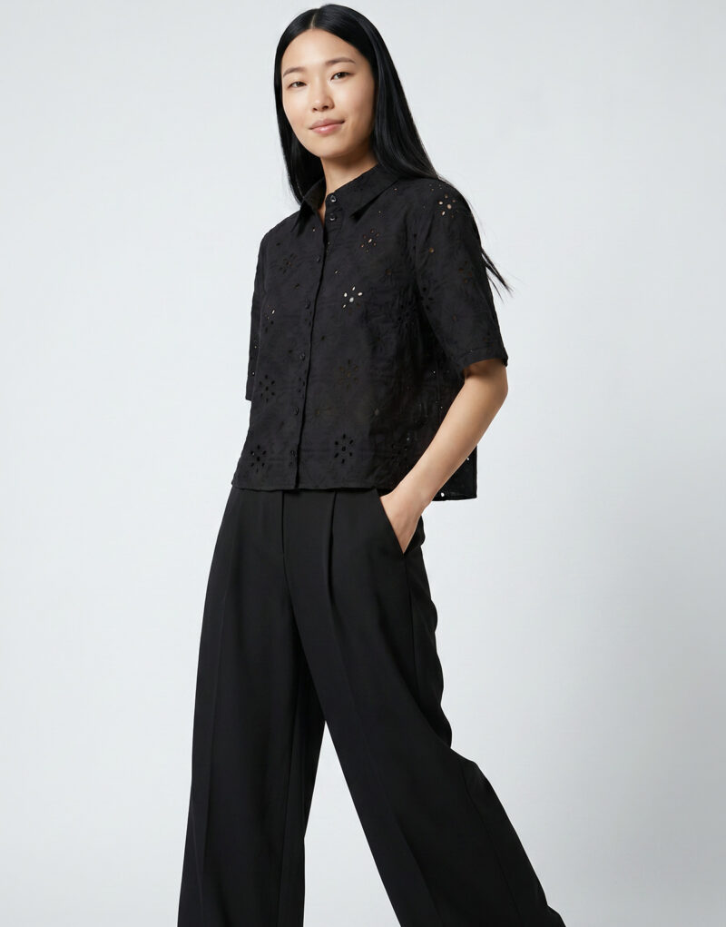 Camicetta Vero Moda VMELIZA SHORT 2/4 SLEEVE SHIRT Nero Camicette Donna - 2