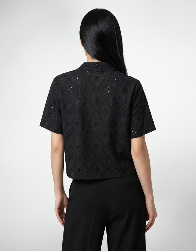 Camicetta Vero Moda VMELIZA SHORT 2/4 SLEEVE SHIRT Nero Camicette Donna - 4