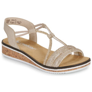 Rieker  V3671-62  Beige -  Sandali con zeppa  Donna