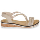 Rieker V3671-62 Beige Sandali con zeppa Donna - 2