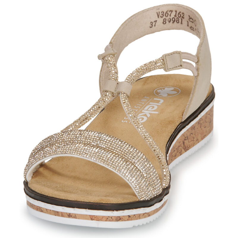 Rieker V3671-62 Beige Sandali con zeppa Donna - 3
