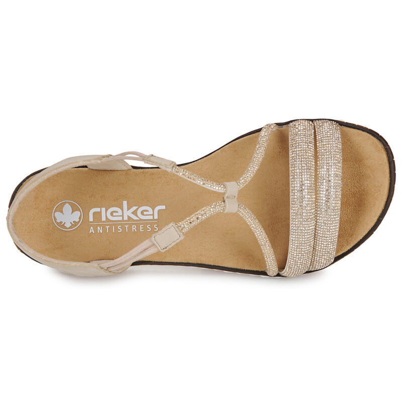 Rieker V3671-62 Beige Sandali con zeppa Donna - 6