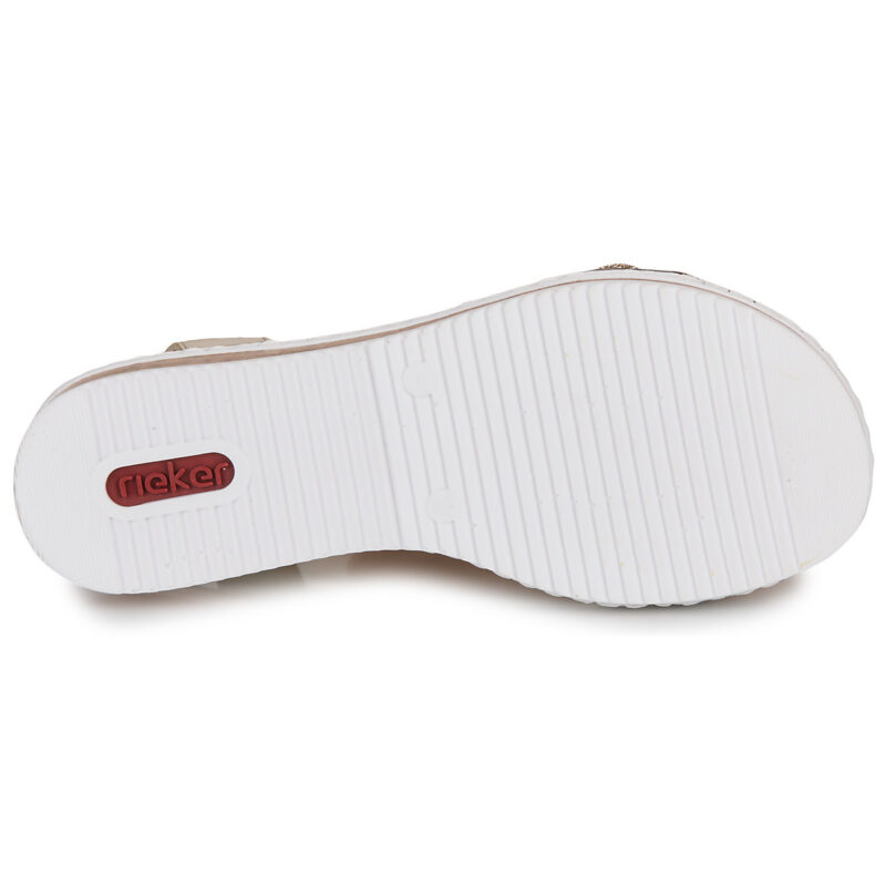 Rieker V3671-62 Beige Sandali con zeppa Donna - 7