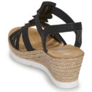 Rieker 619B2-00 Nero Sandali con zeppa Donna - 5