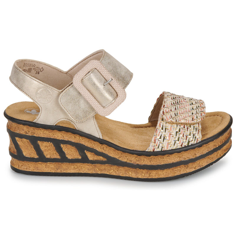 Rieker 68172-60 Beige Sandali con zeppa Donna - 2
