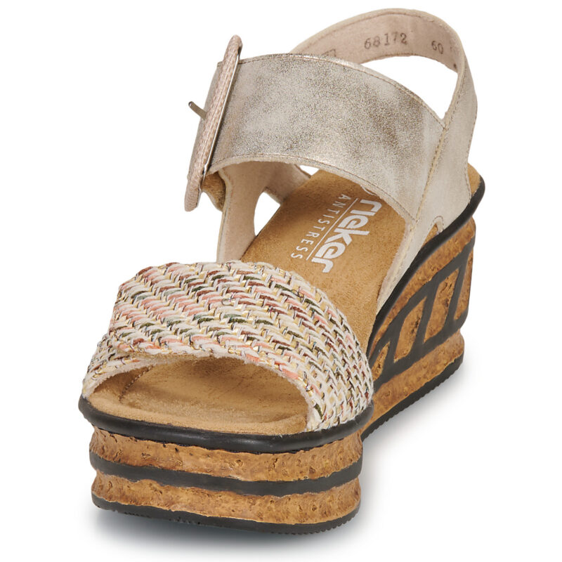Rieker 68172-60 Beige Sandali con zeppa Donna - 3