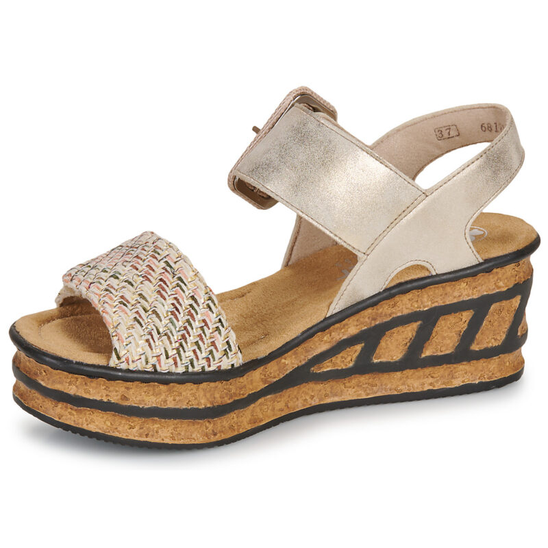 Rieker 68172-60 Beige Sandali con zeppa Donna - 4