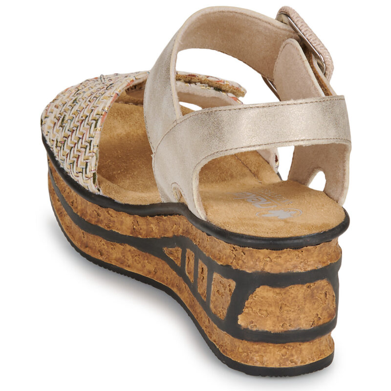 Rieker 68172-60 Beige Sandali con zeppa Donna - 5