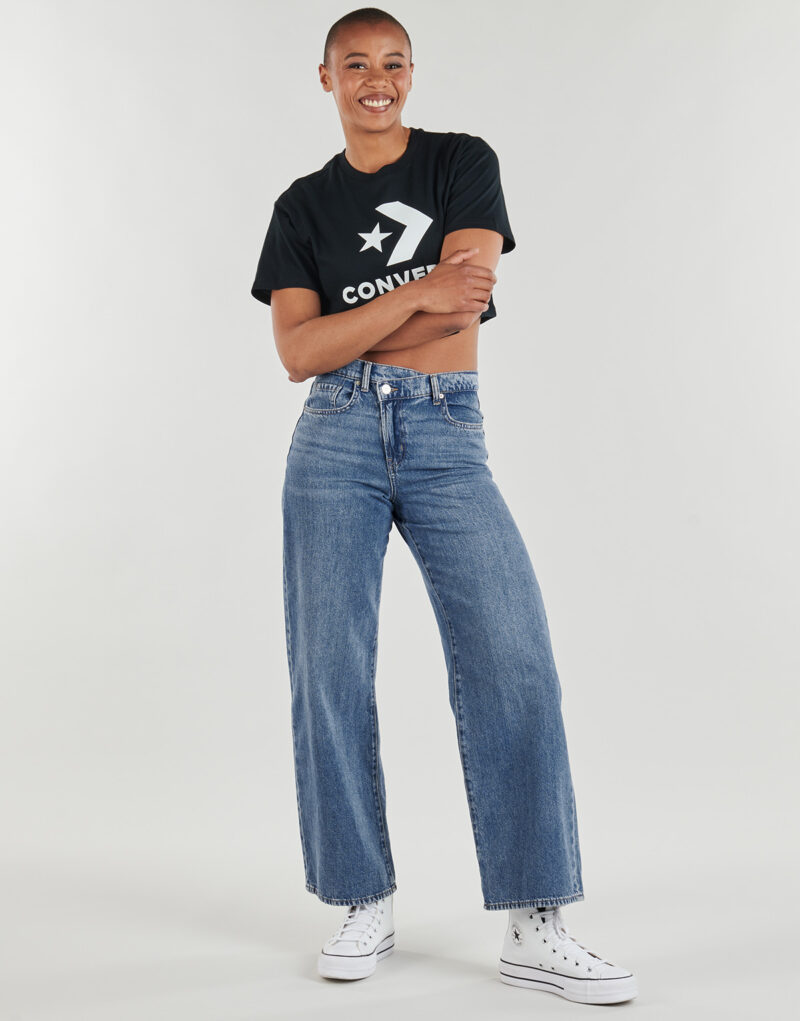 Jeans Flare Only ONLHOPE MW WIDEUNEVEN CLOSURE Blu Jeans Flare Donna - 2