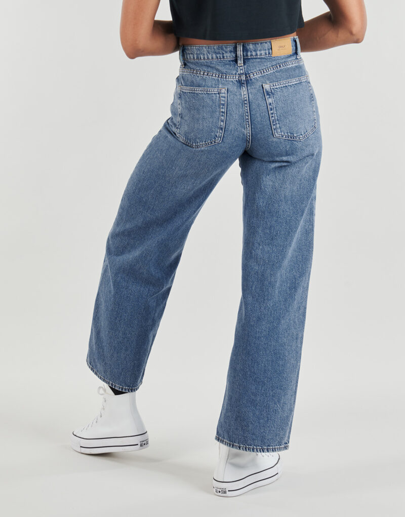 Jeans Flare Only ONLHOPE MW WIDEUNEVEN CLOSURE Blu Jeans Flare Donna - 4