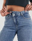 Jeans Flare Only ONLHOPE MW WIDEUNEVEN CLOSURE Blu Jeans Flare Donna - 5