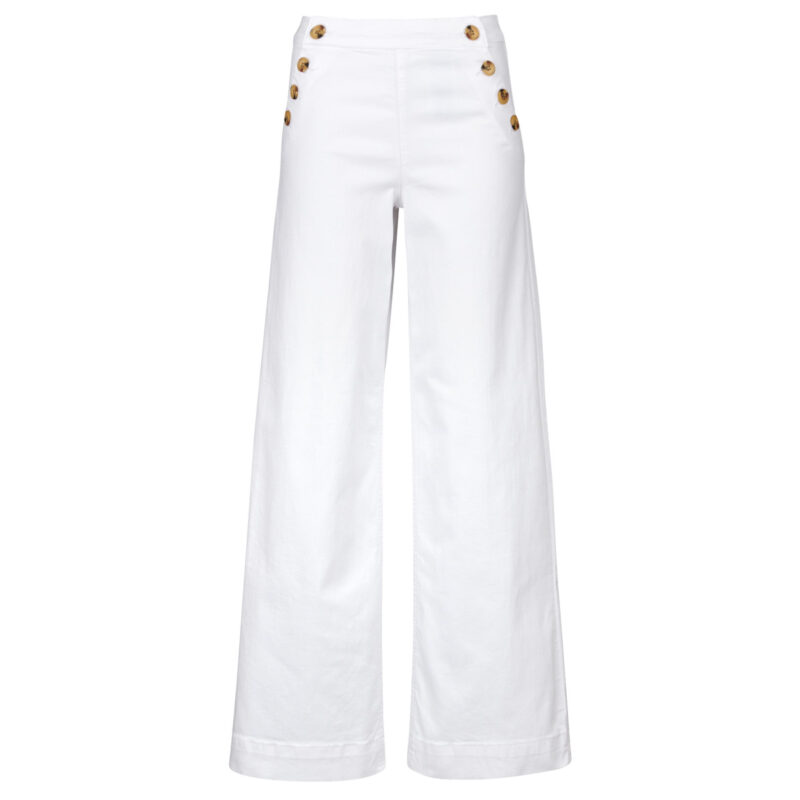 Jeans Flare Only ONLMADISON HW BUTTON WIDE Bianco Jeans Flare Donna - 1