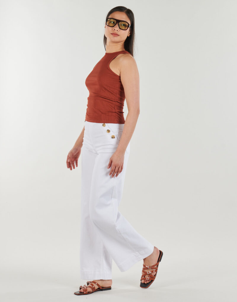 Jeans Flare Only ONLMADISON HW BUTTON WIDE Bianco Jeans Flare Donna - 3
