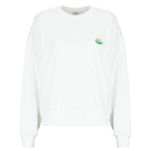 Sweatshirt Only ONLMINNA O-Ausschnitt Wei&szlig;e Damen-Sweatshirts