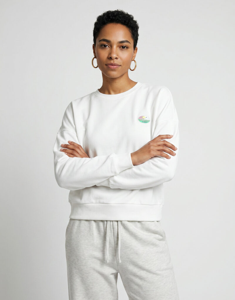 Felpa Only ONLMINNA O NECK Bianco Felpe Donna - 2