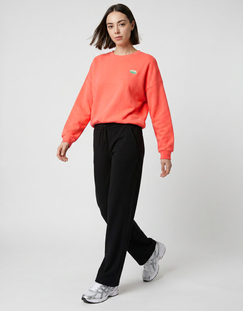Felpa Only ONLMINNA O NECK Arancio Felpe Donna - 3
