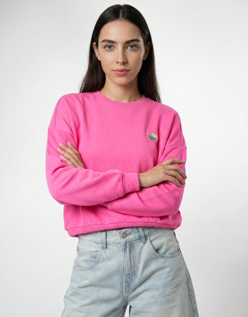 Felpa Only ONLMINNA O NECK Rosa Felpe Donna - 2