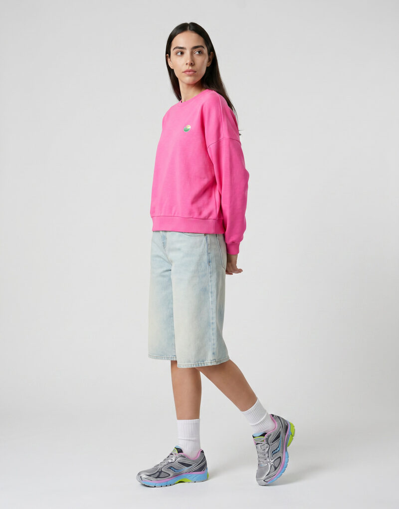 Felpa Only ONLMINNA O NECK Rosa Felpe Donna - 3