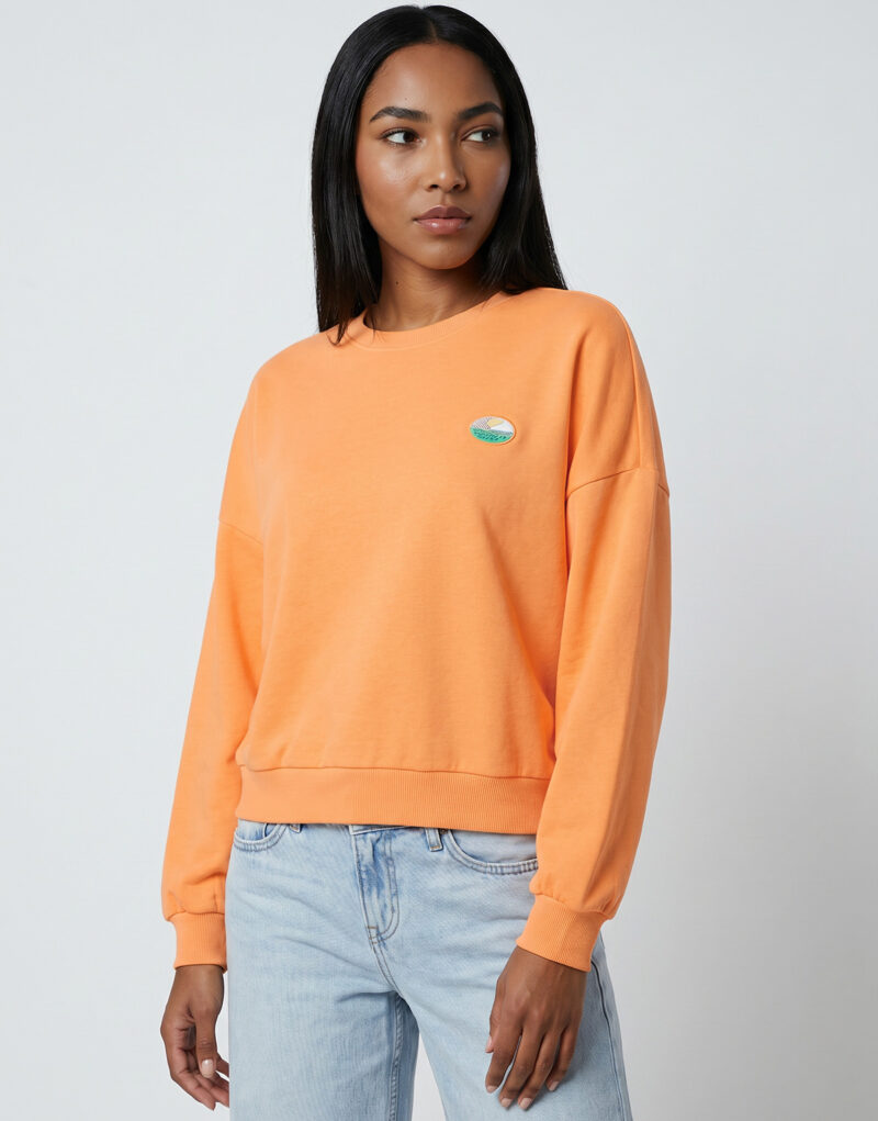 Felpa Only ONLMINNA O NECK Arancio Felpe Donna - 2