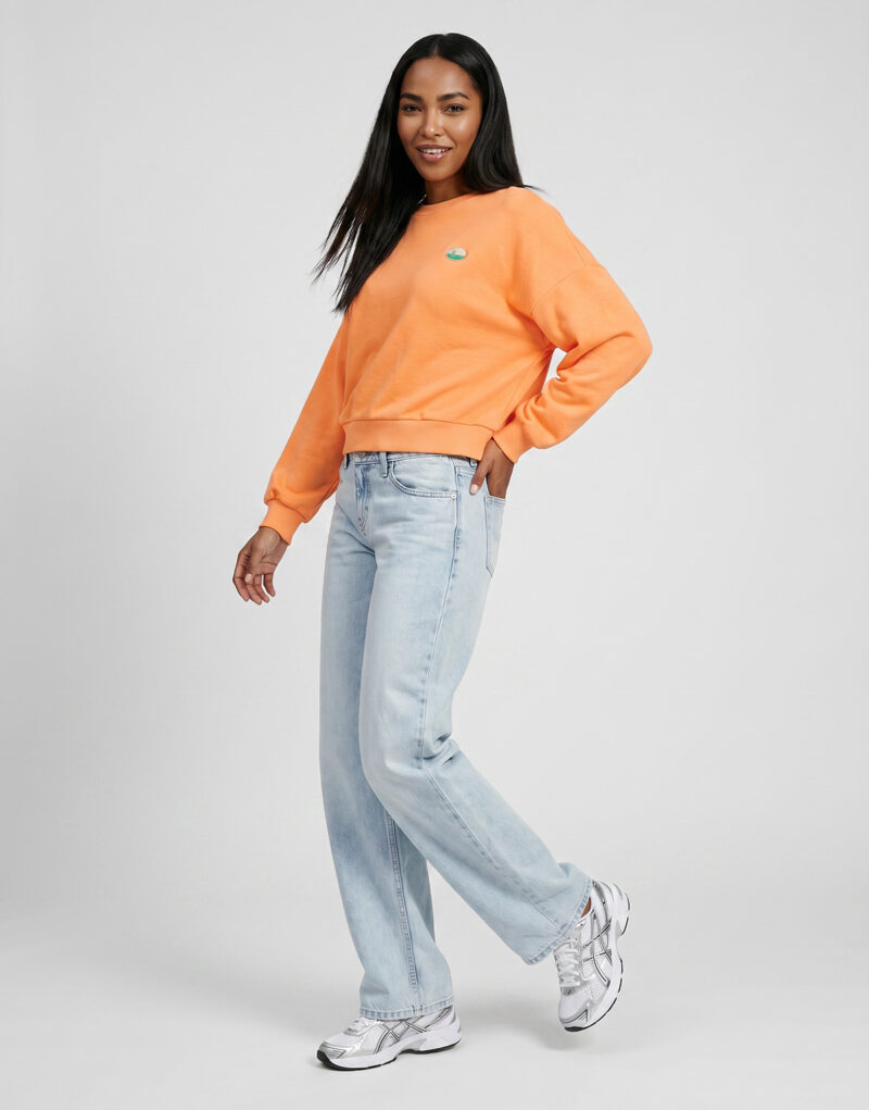 Felpa Only ONLMINNA O NECK Arancio Felpe Donna - 4