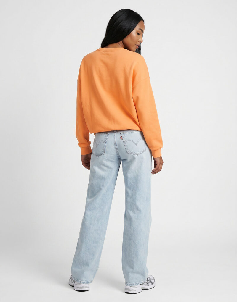 Felpa Only ONLMINNA O NECK Arancio Felpe Donna - 5