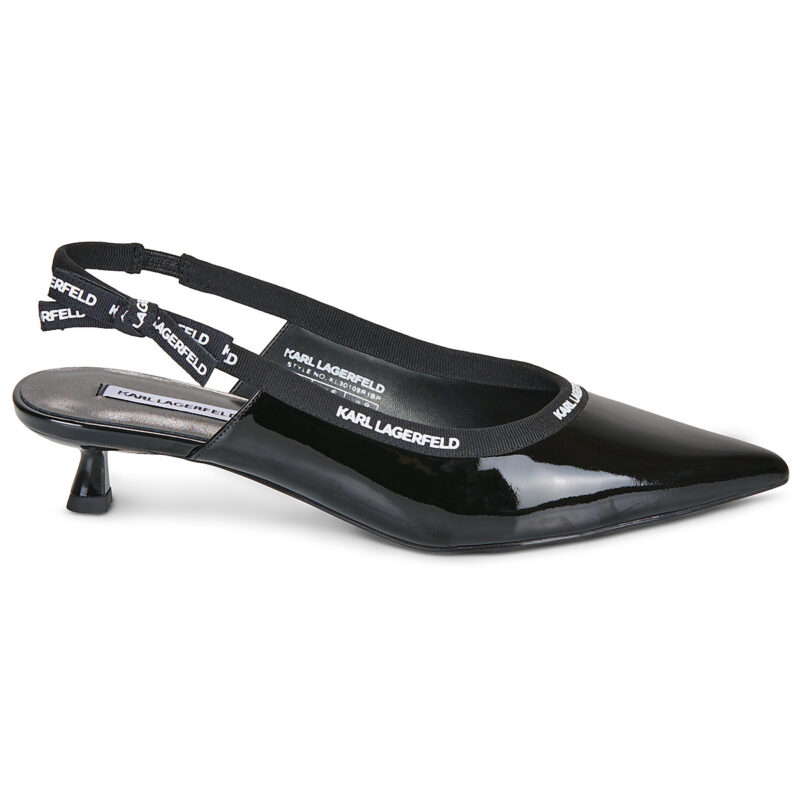 Karl Lagerfeld PASHA Ribbon Sling Nero Décolleté Donna - 2