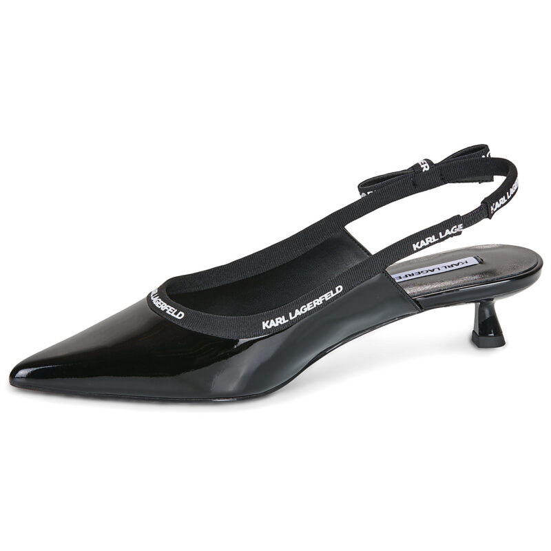 Karl Lagerfeld PASHA Ribbon Sling Nero Décolleté Donna - 4