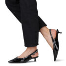 Karl Lagerfeld PASHA Ribbon Sling Nero Décolleté Donna - 8
